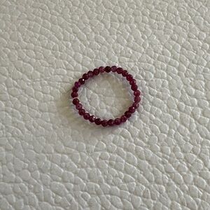 Ruby faceted gemstone stretchy Beaded Ring